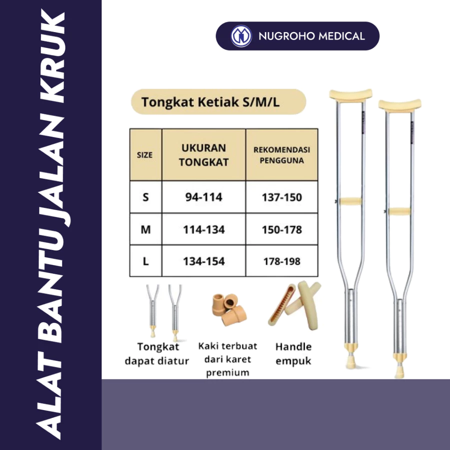 Tongkat Ketiak Onemed (Kruk / Walking Stick)